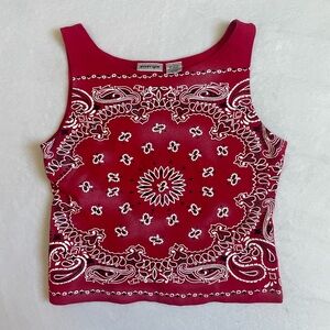 Y2K Red Bandana Tank Top
